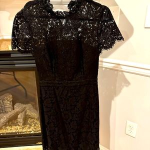Diane Von Furstenberg black lace dress